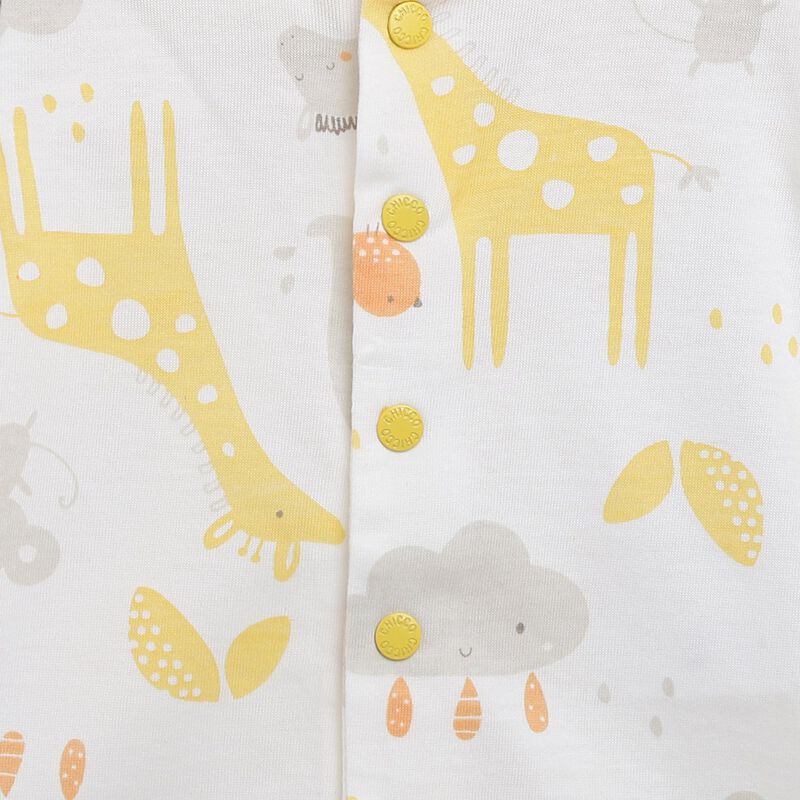 Printed Long-Sleeve Babysuit White image number null